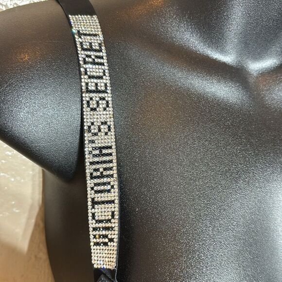 Victoria’s Secret bombshell plunge 32C bling strap logo black push up add 2 cups - Picture 2 of 6